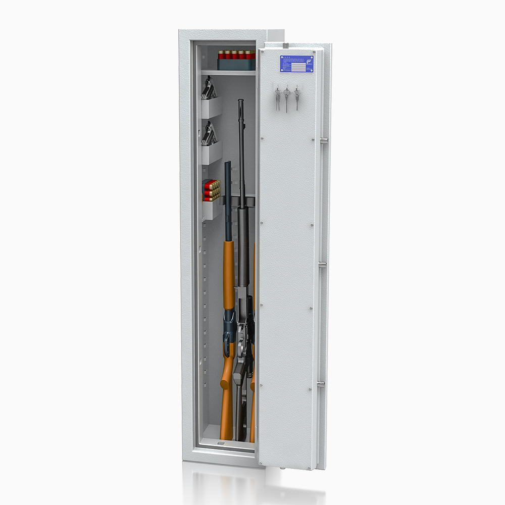 Waffenschrank Luzern WF 3S - 1500x300x300 / 102kg 55629 / Klasse 0 / RAL7035 / DIN R / Elektronik STELLAR  Basic