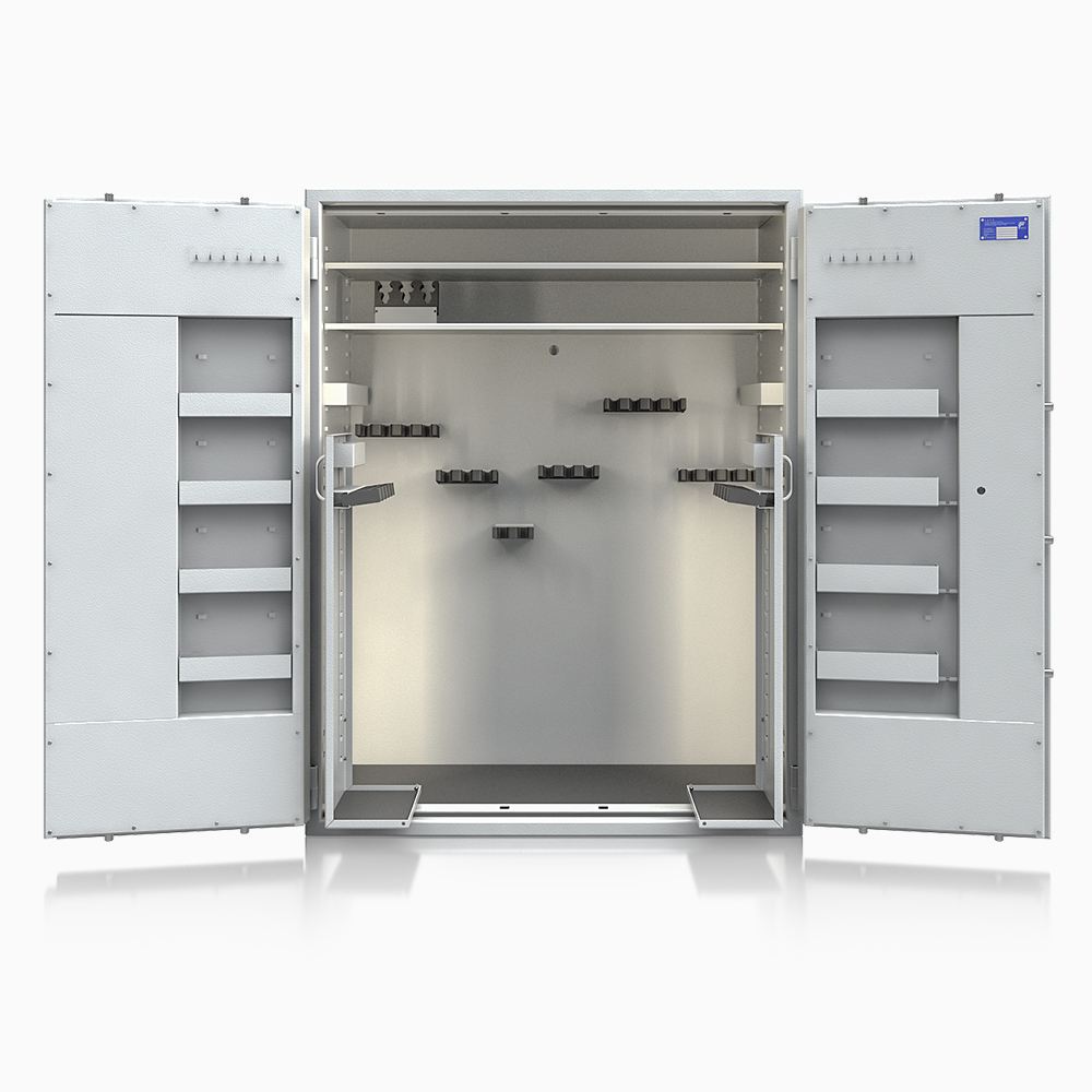 Waffenschrank St. Gallen WF Super 3 - 564004.02.01 -  1550 x 1190 x 560 / 33 WH / 405kg / 2-flügelig / RAL 7035 / Elektronik STELLAR  Basic