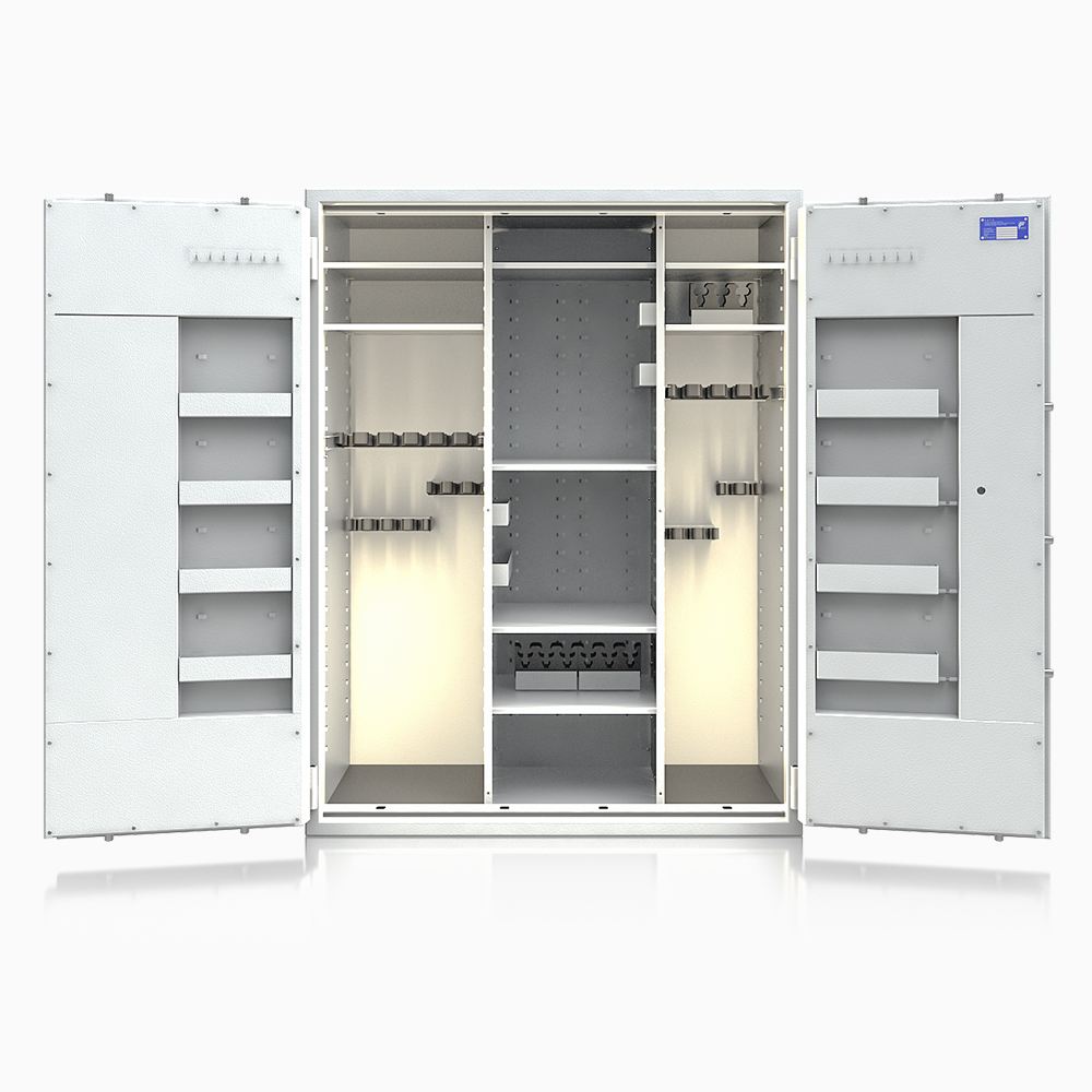 Waffenschrank St. Gallen WF Super Kombi 1500XL-3 (564004.52.03) 430kg/ 31 WH / RAL 7035/ 1550x1190x560 / Elektronik STELLAR  Basic