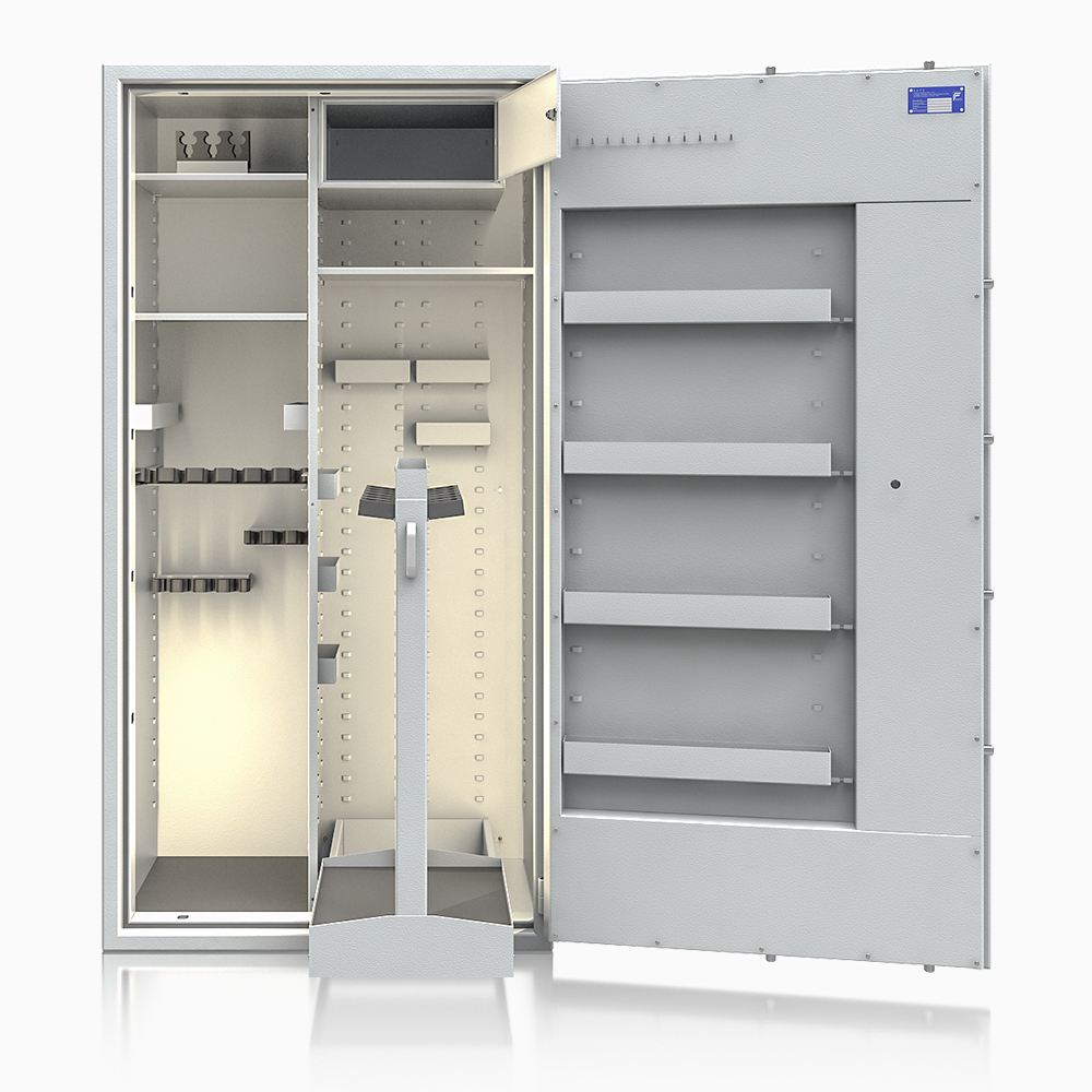 Waffenschrank St. Gallen WF Super Kombi 1800-2 (564005.52.02) 430kg/ 28 WH/ IT / RAL 7035/ 1850x940x560 / Elektronik STELLAR  Basic