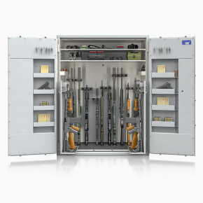 Waffenschrank St. Gallen WF Super 3 - 564004.02.01 -  1550 x 1190 x 560 / 33 WH / 405kg / 2-flügelig / RAL 7035 / Elektronik STELLAR  Basic